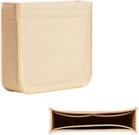 SMART DK Purse Insert Organizer for Evelyne 33 Bags,Premium Purse Felt Insert (Beige, For Evelyne 33)