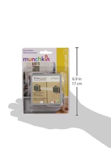 Munchkin® Xtraguard™ Child Safety Cabinet Locks, Double Locking Latches for Babyproofing Appliances, Toilets and More, 2 Count