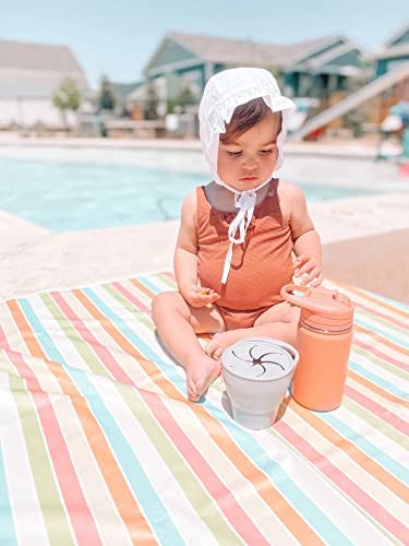 BapronBaby Rainbow Stripes Splash Mat - Waterproof Catch-All for Under High Chairs, Floors, Tables, Playtime or Arts & Crafts - Machine Washable - 45" x 45”