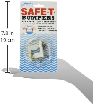 COMPAC Home Stabilizers T Bumpers, Lock Place, Keeps Children, Elderly, Disabled Safe from Slipping Off Shaking, Moving or Wobbly Toilet Seat (1 Set), White, 1 Count (Pack of 1)