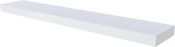 Ballucci Floating Shelf, 36" Wood Wall Shelf with Invisible Brackets for Bathroom, Living Room, Bedroom, Kitchen, Nursery, 6" Deep, White