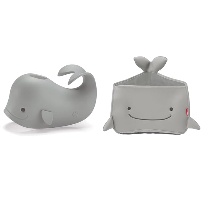 Skip Hop Moby Grey Baby Bath Spout Cover and Corner Hang Toy Organizer Storage