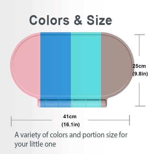 Silicone Placemat for Baby, Silicone Baby Toddlers Non-Slip Tablemats Stain Resistant Anti-Skid Reusable Dishwasher Safe Table Mats, Portable Food Mat Travel (Blue/Purple)