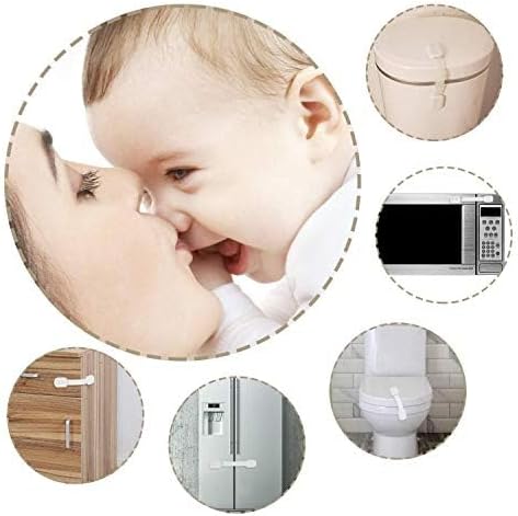 Vkania Child Proof Cabinet Locks - Cabinet Locks Baby Proofing with 3M Adhesives for Refrigerator, Oven, Cupboards, Toilet Seat - Adjustable,Easy Installation,No Drilling (24 Pack)