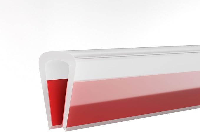 Silicone Edge Trim Self-Adhesive U Channel Silicone Edge Trim Edge Protector for Sheet Metal (Clear, Fit 3/16" - L 20')