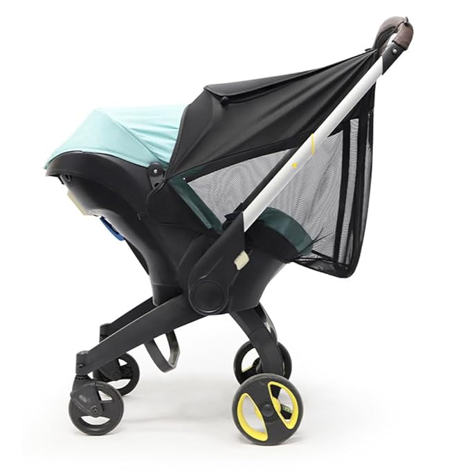 2 in 1 Strollers Sun Shade Net fit DOONA Baby Stroller and Carseat Sunshade Extension UV Protection Sun Cover Awning Umbrella 360° Full Coverage Snooze Shade Breathable Sun Protection Canopy
