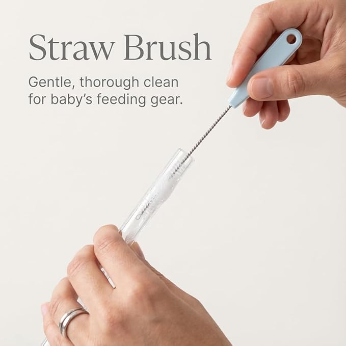 Ariseno 4-in-1 Baby Bottle Brush Set - Including Brushes for Bottles, Straws, Caps, & Nipples - BPA-Free (Grey)