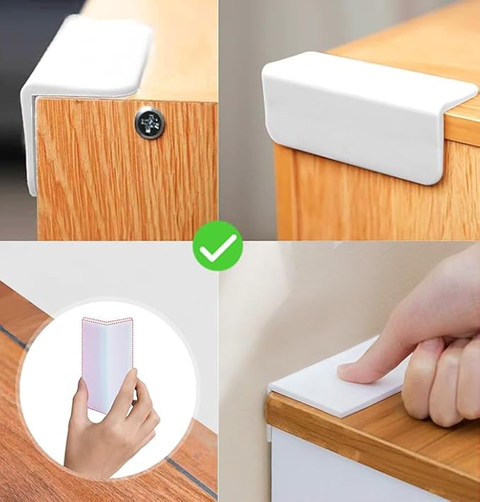 White Baseboard Corners Blocks Self Adhesive, Thickened Rubber Baby Safety Corner Protectors Cushion, Soft Edge Furniture Wall Guards (8 PCS)