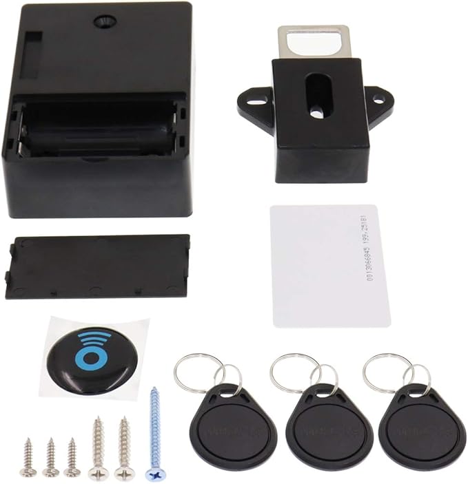 ETEKJOY RFID Electronic Cabinet Lock Hidden DIY for Wooden Cabinet Locker Drawer Cupboard (Black)