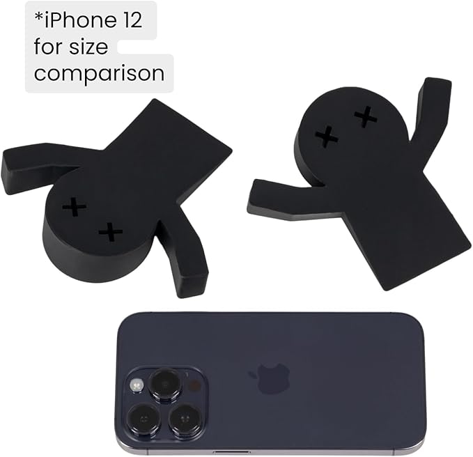 2-Pack Decorative Door Stoppers for Bottom of Doors (1") | Fun Cute Door Stop Cute Doors Stopper | Black Door Stops for Bottom of Door | Large Doorstops Wedge | 1-Inch High | 2-Pack 'Flat Mates'