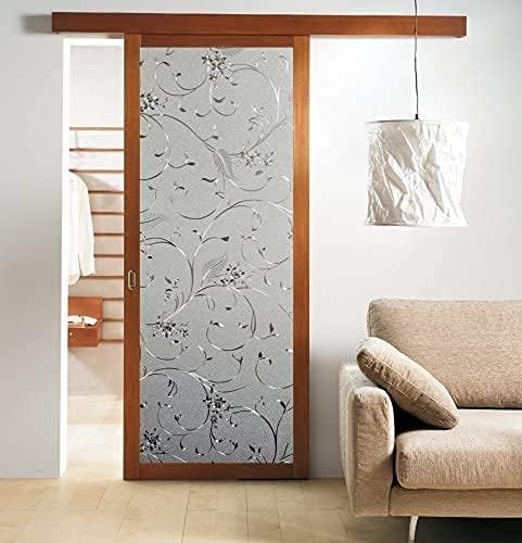 Niviy Static Cling Non-Adhesive Window Film Frosted Glass Film Bathroom Door Glass Decoration Window Film Privacy Covering (35.4"x 118")