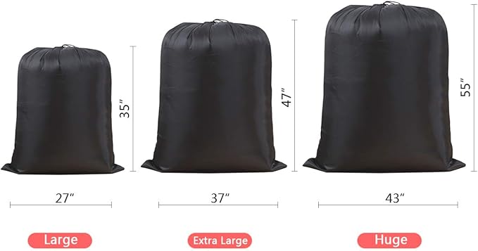 Multipurpose Extra Large Laundry Bag Storage Bag (27"x35", Black)