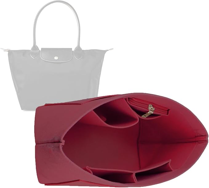 Lckaey Purse Organizer Insert for le pliage Le Pliage Neo Handbags Insert Organizer 1012claret2-S