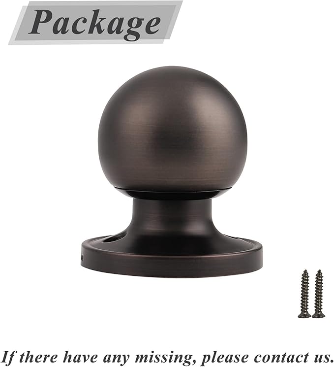 Probrico Dummy Door Knobs Door Locks Round, Half -Dummy Door Handles in Oil Rubbed Bronze