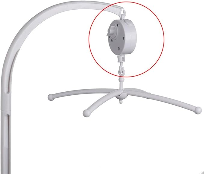 Over The Rainbow Baby Music Box, Rotary Mobile Crib Bed Bell Windup Musical Gift with Rotating Hook for Babies Boy Girl Kids Children