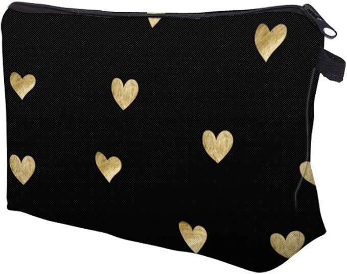 Deanfun Small Makeup Case - Cute and Waterproof Cosmetic Bag for Women(Heart D5-51356)