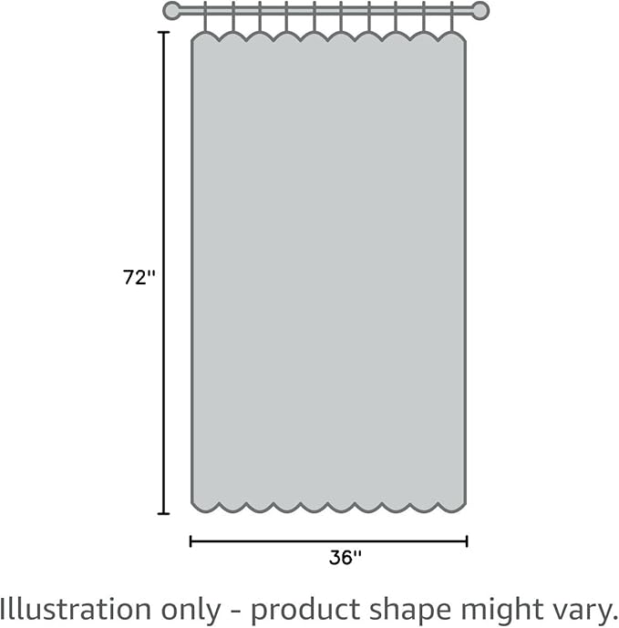 MitoVilla Black Waffle Small Stall Shower Curtain 36 x 72, Half Size Shower Curtain, Farmhouse Fabric Narrow Shower Curtains for Bathroom Decor, 36 inch Weighted Shower Curtain Set