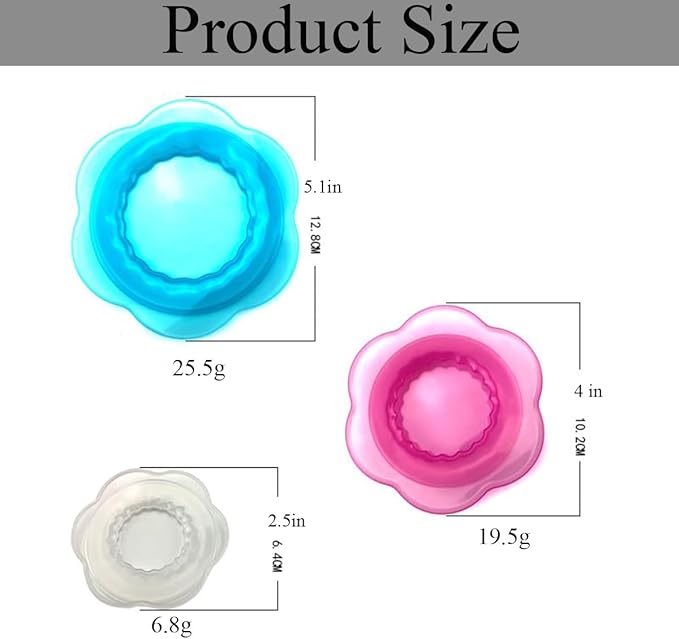 LITAITAI 3PCS Set,Silicone Stretch Lids for Food Storage,Reusable Elastic Bowl Covers for Cups,Cans,Jars, Round & Rectangle Containers,Food Grade, Microwave Safe,Heat-Resistant