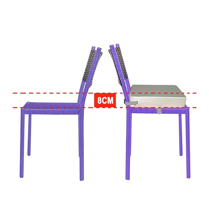 Dining Chair Heightening Cushion Portable Dismountable Adjustable Highchair Booster for Baby Toddler Kids Infant Washable Thick Chair Seat Pad Mat Gray
