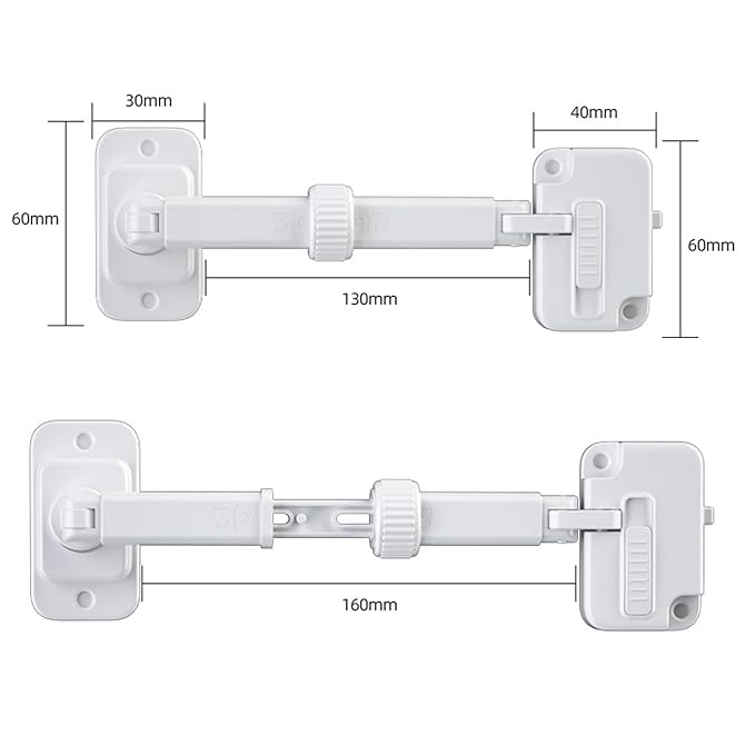 CMINGJ(3 Pack) Child Proof Window Restrictor, Adjustable Baby Safety Window Lock, Window Safety Locks for Toddlers & Pets, Easy to Install Suitable for Door, Washing Machine, Cat Door (White)