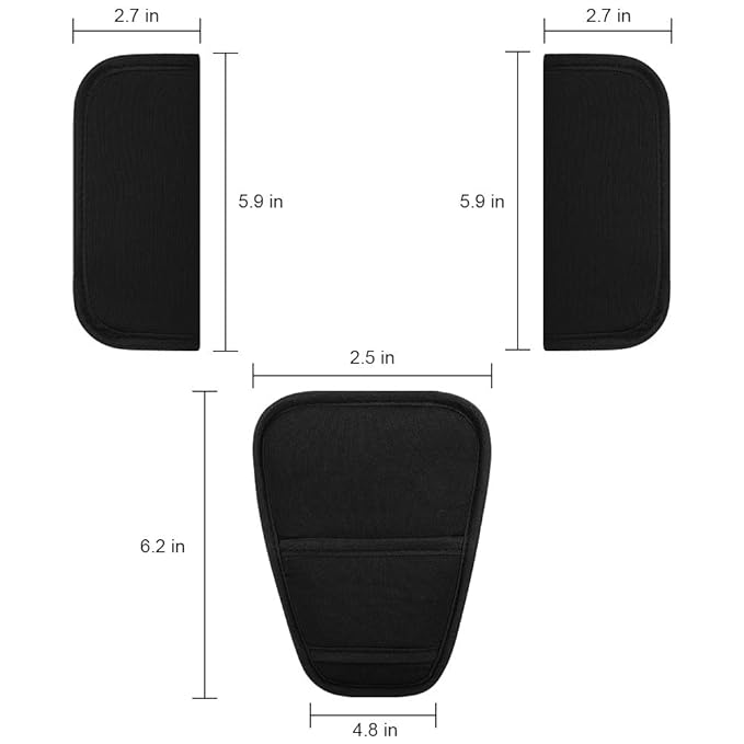 Accmor Car Seat Straps Shoulder Pads Suit for Baby Kids, Car Seat Strap Covers, Hip Support, Car Seat Strap Pads, Soft Seat Belt Covers for All Car Seats, Pushchair, Stroller, Black