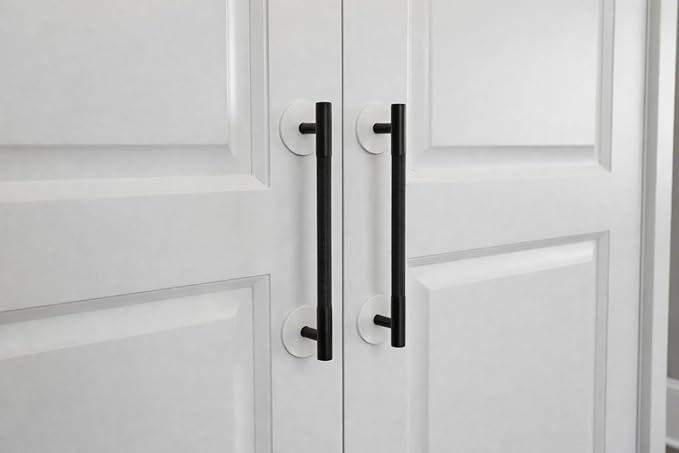 trust4care 4-Pack Large Matte White Backplate for Cabinet Knobs, 2-1/3" Round Rosette Plate for Bifold Closet Doors, Thick Escutcheon Back Plates Discs Sheets for Doorknobs & Pulls, Handles