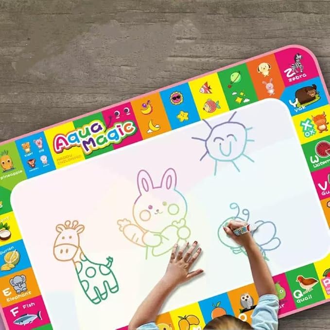 Water Coloring Mat for Toddlers 1-3 Fruit Theme for 3 4 5 6 7 8 Years Old Girls & Boys,Neon Color Mat Doodle Board Writing Drawing Toys Holiday 59x32 Inch