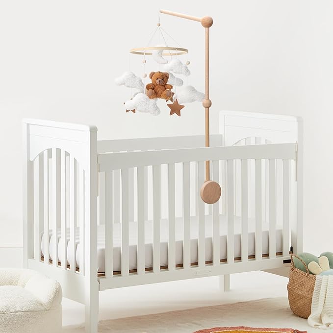 Baby Crib Mobile Arm, NICEMER Wooden Mobile Arm for Crib, 31 Inches Mobile Hanger for Crib Baby Boy & Girl Nursery Decor