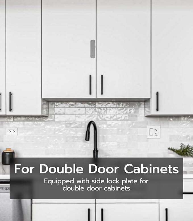 Cabinet Lock NFC RFID Card eLinkSmart Slim Hidden Drawer Lock for Child Safety Cupboard Door Liquor File Kitchen Pantry Furniture Double-Layer Drawer No Drilling Required Black