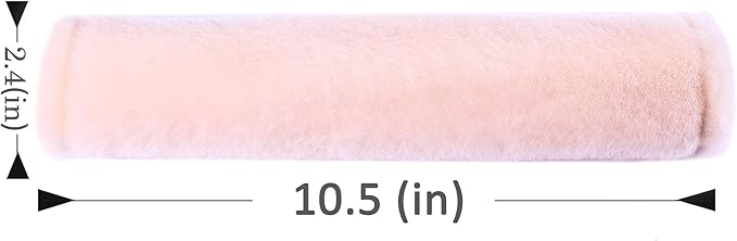 Amooca Soft Faux Fur Universal Fit Seatbelt Cover Car Truck SUV Airplane Seat Belt Shoulder Pad for Carmera Backpack Straps Neck Cushion Protector 2 Pack 10.5in Nude Pink