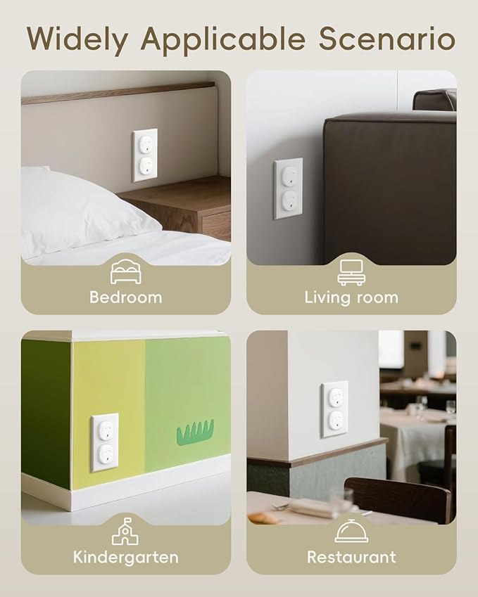 BBsecure Outlet Covers Baby Proofing - 24 Pack Plug Covers Baby Proofing with Unique Rotating Design, Plug Covers to Prevent Electrical Shock, for US 3-Prong, Home, Office, School, White
