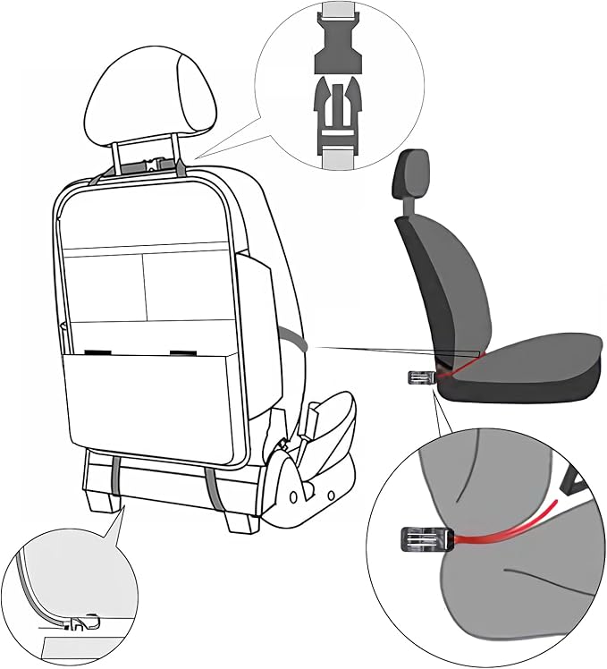 TAIKOO Seat Back Protector,Preventing the Impact of Children Stepping on the Seat Backrest,Beautiful appearance and easy to clean,black (Cream White -2 pcs)