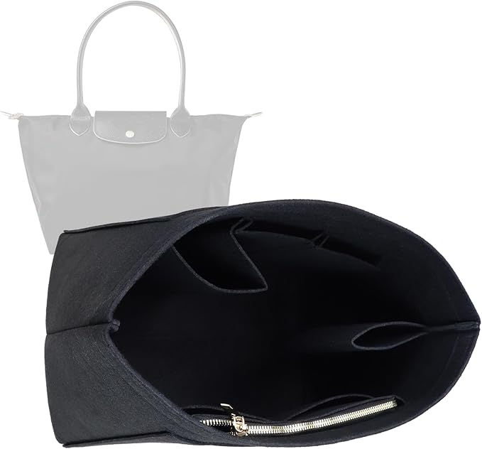 Lckaey Purse Organizer Insert for longchamp Le Pliage Neo(Large) Handbags Insert Organizer 1012BLACK-L