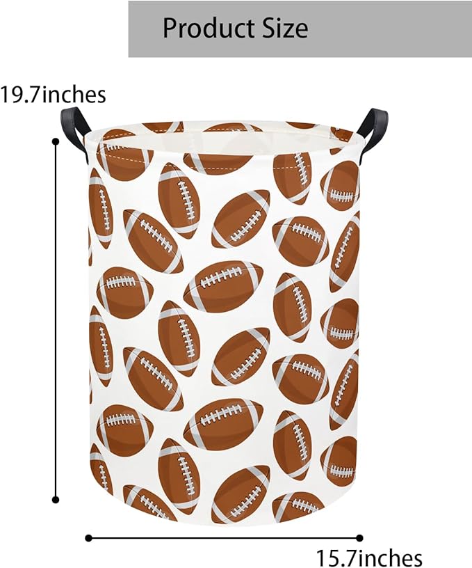 Kids Laundry Basket Baby Hamper Footballs Toy Storage Bin for Boys Room Decor Baby Nursery Hamper Gift Baskets for Bedroom Bathroom(Footballs)