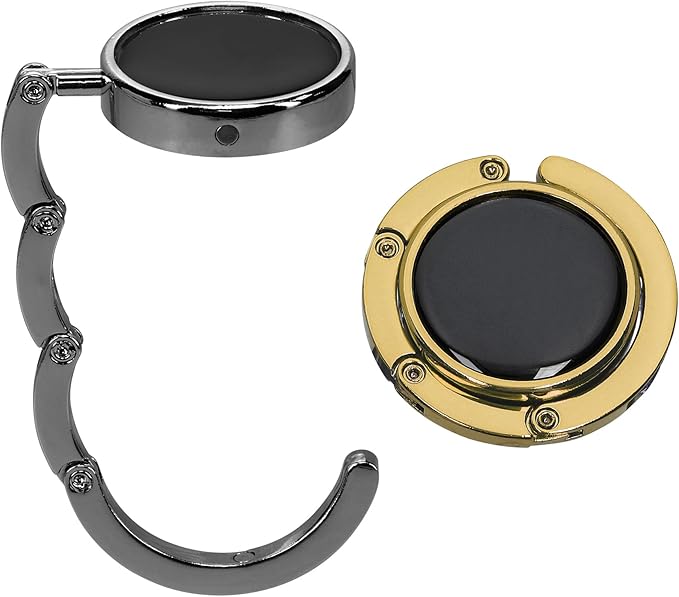 kwmobile Purse Hanger for Table (Set of 2) - Purse Hook for Table - Folding Handbag Hanger - Portable Bag Holder