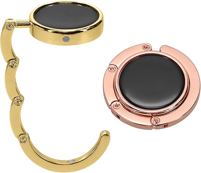 kwmobile Purse Hanger for Table (Set of 2) - Purse Hook for Table - Folding Handbag Hanger - Portable Bag Holder