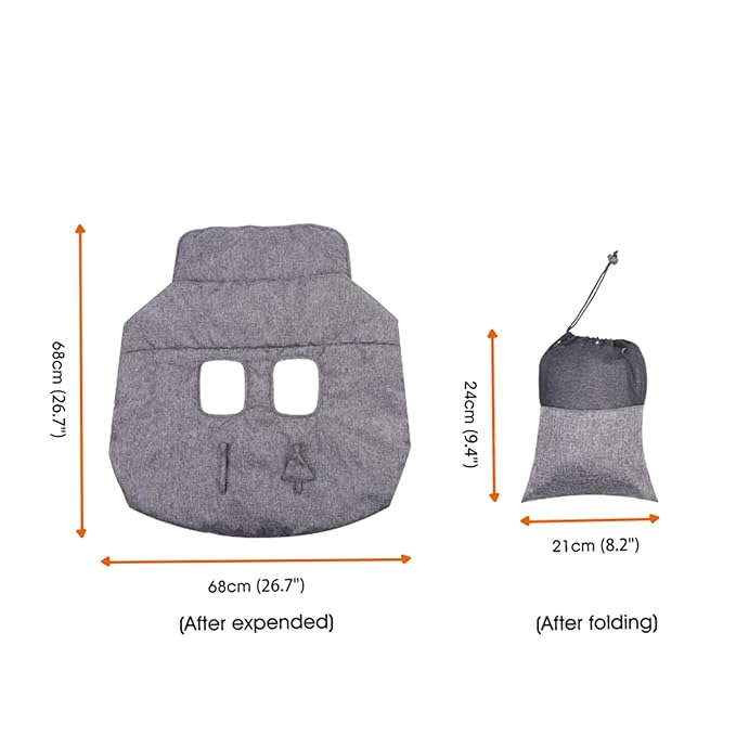 Shopping Cart Cover for Baby, Cotton High Chair Cover, Infant Grocery Cart Cushion Liner with Storage Pouch, Foldable, Machine Washable for Infant, Toddler, Boy or Girl. (Grey)