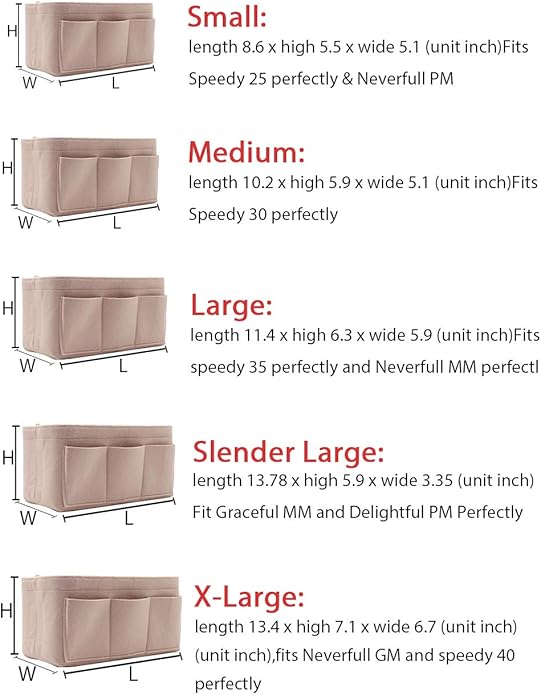 LEXSION Felt Purse Insert Bag Organizer Bag In Bag For Handbag Purse Organizer Fits Speedy Neverfull