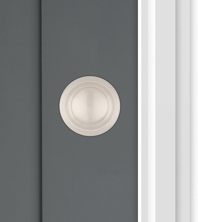 Kwikset Cove Dummy Door Knob, Single Sided Handle for Closets, French Double Doors, and Pantry, Satin Nickel Non-Turning Interior Push/Pull Door Knob, with Microban Protection (Pack of 4)