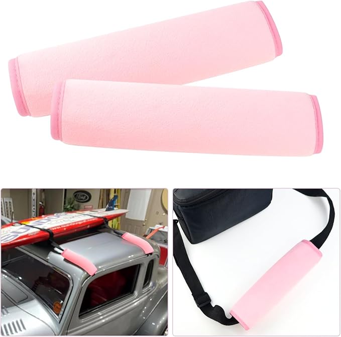 yuntop 2 PCS Car Seat Belt Pads Cover Soft Seat Belt Shoulder Pad Safety Belt Strap Shoulder Pad Comfortable Driving Compatible with Most Cars Helps Protect You Neck and Shoulder (Pink)