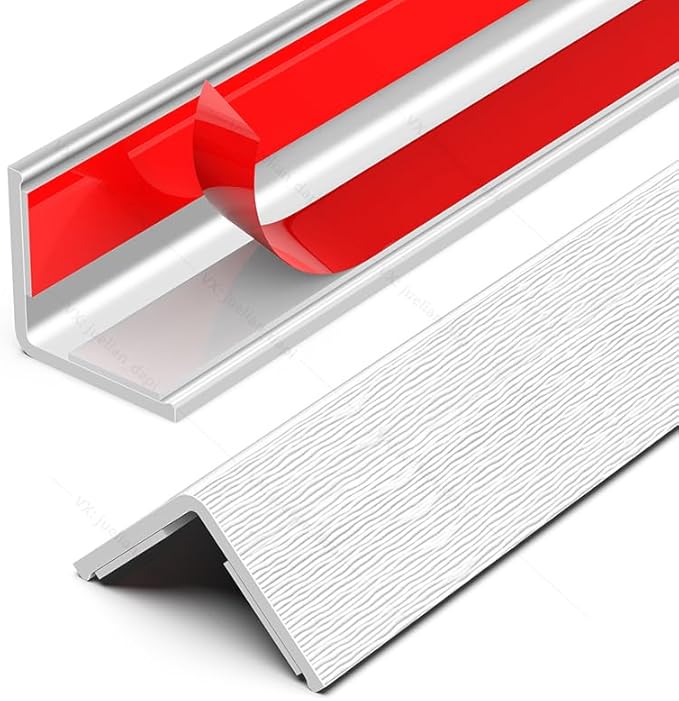 Frychee Wall Corner Protector, Walls Edge Protector,Self-Adhesive Wall Corner Guards,PVC Double Side Edge Protector, Furniture Stairs Guard (White Wood Grain 2PCS 100cm/39.37in)