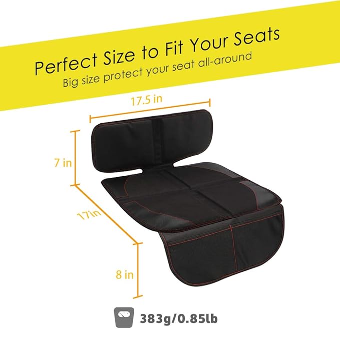 FASITE Car Seat Protector for Baby Child Car Seats - Auto Seat Cover Mat,Protective Non-Slip Waterproof Car Seat Cover Pad with Mesh Pockets (2 Pack)