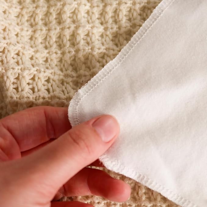 Reusable Baby Wipes, 25 Washable Cloth Wipes per Pack, 100% Cotton, Soft and Gentle for Baby's Skin, by Nora's Nursery