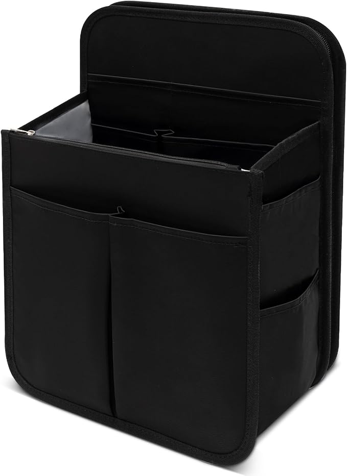 Yoillione Backpack Organizer Insert for Men and Women with Base Shaper - Lightweight Bag Organizer with High Capacity, 17 Pockets with Zipper (13'' Height, Black)