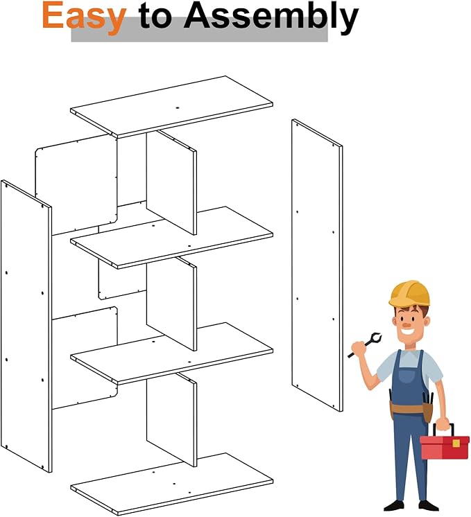 Sweetcrispy 6 Cube Storage Organizer - Open Cube Bookshelf with 3 Removable Back Panels, Display Storage Bookcase for Living Room, Bedroom, Entrance Hall, Home Office,36" L×11.6" W×24" H, White