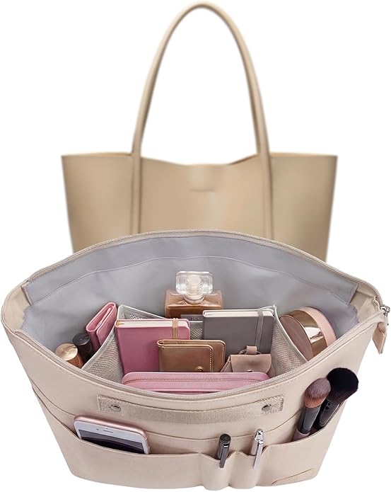 VANCORE Purse Organizer Insert for Handbags,Tote Bag Organizer Insert with Zipper Bag,Premium Handbag Organizer Inside Liner for Women