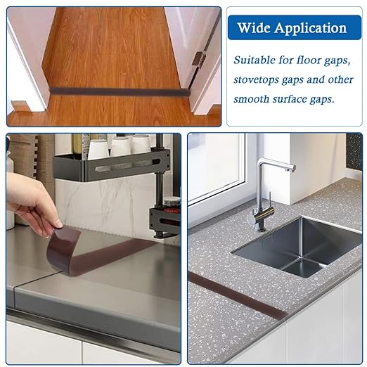 Floor Transition Strip Self Adhesive Floor Cover Strips Laminate 2" Wide Vinyl Flat Divider Transitions (5cm, 6.56Ft, Brown)