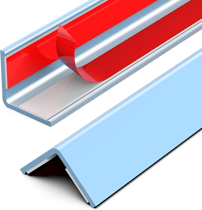 Frychee Wall Corner Protector, Walls Edge Protector,Self-Adhesive Wall Corner Guards,PVC Double Side Edge Protector, Furniture Stairs Guard (Blue 2PCS 100cm/39.37in)