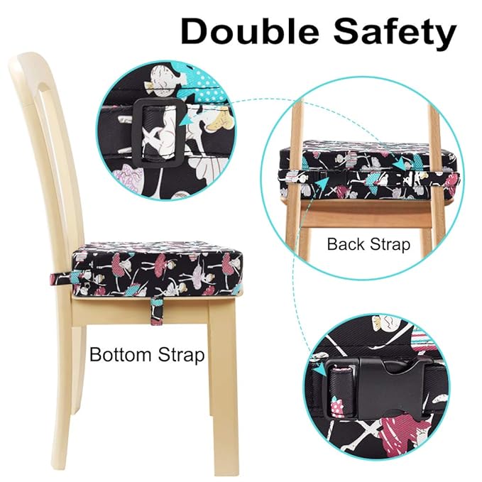 Toddler Booster Seat for Dining Table,Chair Increasing Cushion for Baby Kids,Portable Dismountable Adjustable Highchair Booster(Dance Girl)