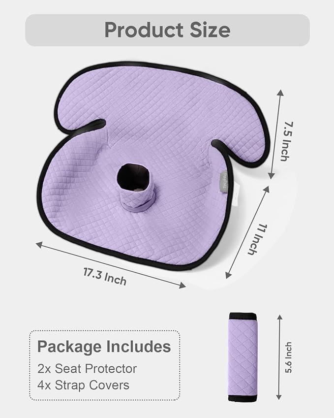 TinlyFinly 2 Pack Baby Potty Training Car Seat Protector, Waterproof Car Seat Liner for Potty Training Toilet, Baby Infant Toddler Piddle Pad Fits for Carseat, Stroller, Highchair - 2 Pack, Purple